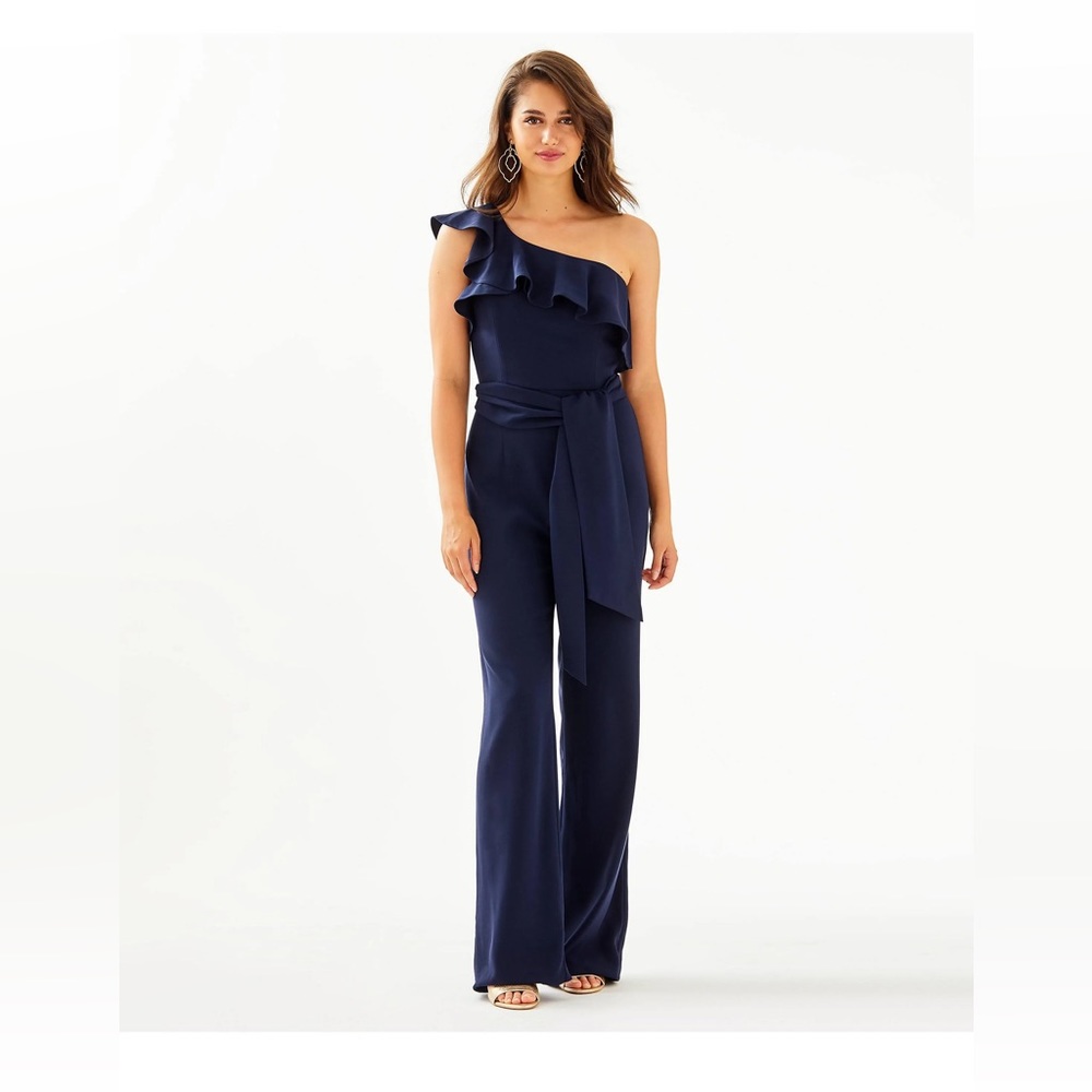 Lilly Pulitzer Lyra one shoulder Jumpsuit Size 16